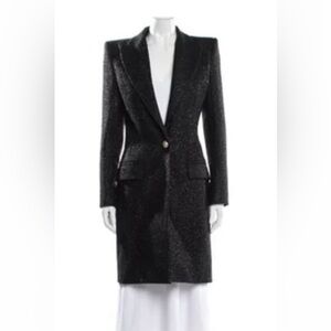 Balmain Black Glitter Blazer Coat